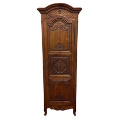 Antique French Louis XVI Armoire Cupboard Linen Cabinet Bonnetiere Mahogany