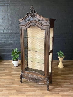 Antique French Louis XVI Armoire Display Shelf Cabinet
