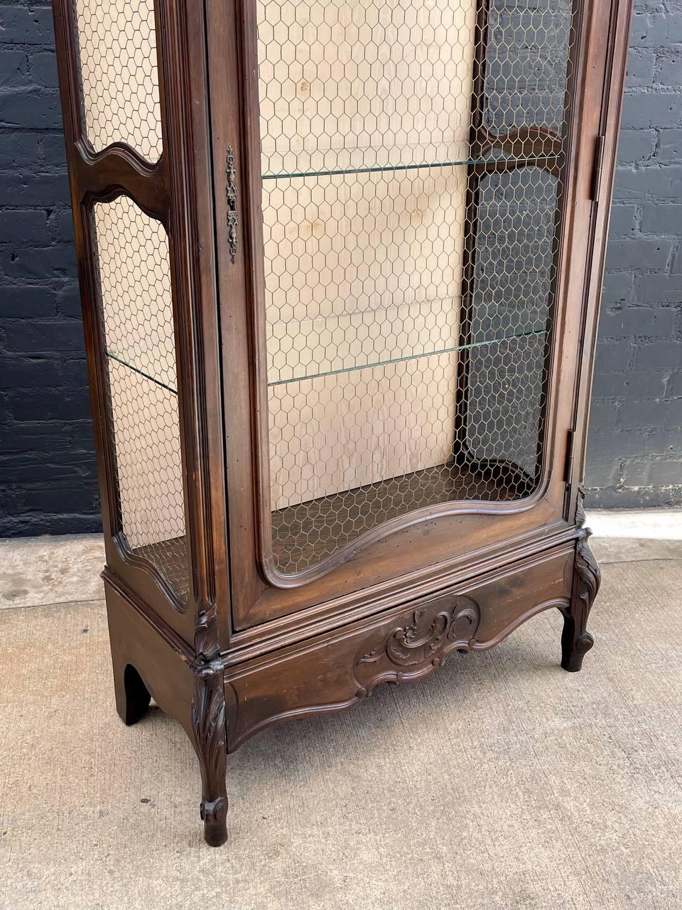 Antique French Louis XVI Armoire Display Shelf Cabinet For Sale 3