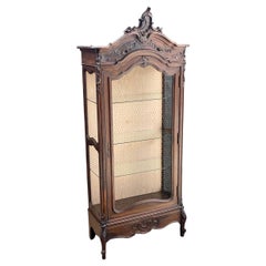 Antique French Louis XVI Armoire Display Shelf Cabinet