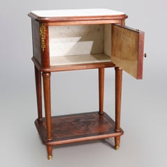 Antique French Louis XVI Banded Mahogany Side Stand, 20th Century