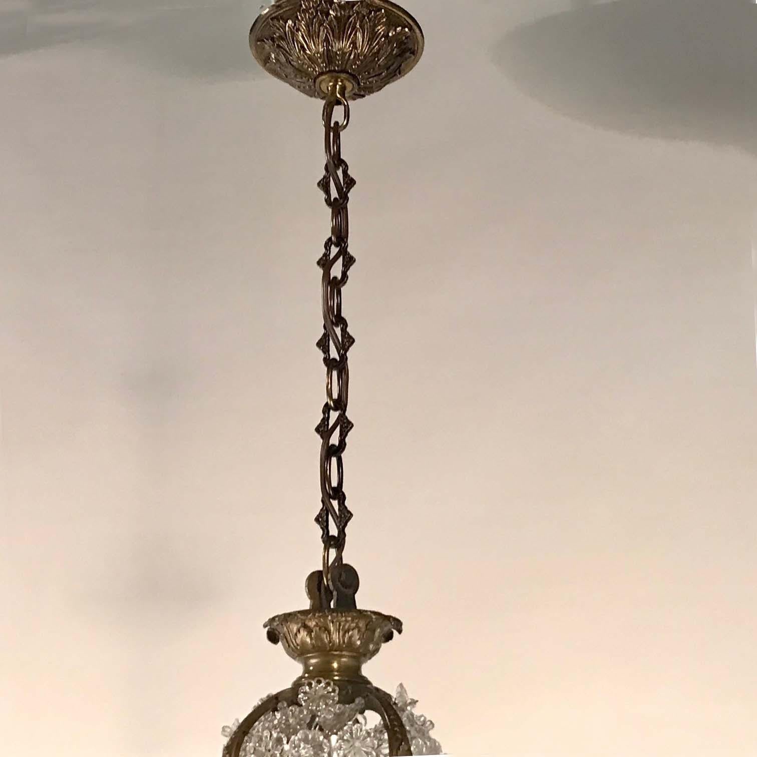 Antique French Louis XVI Basket-Shaped Chandelier For Sale 3