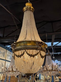 Antique French Louis XVI Basket Style French Chandelier