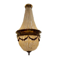Antique French Louis XVI Basket Style French Chandelier