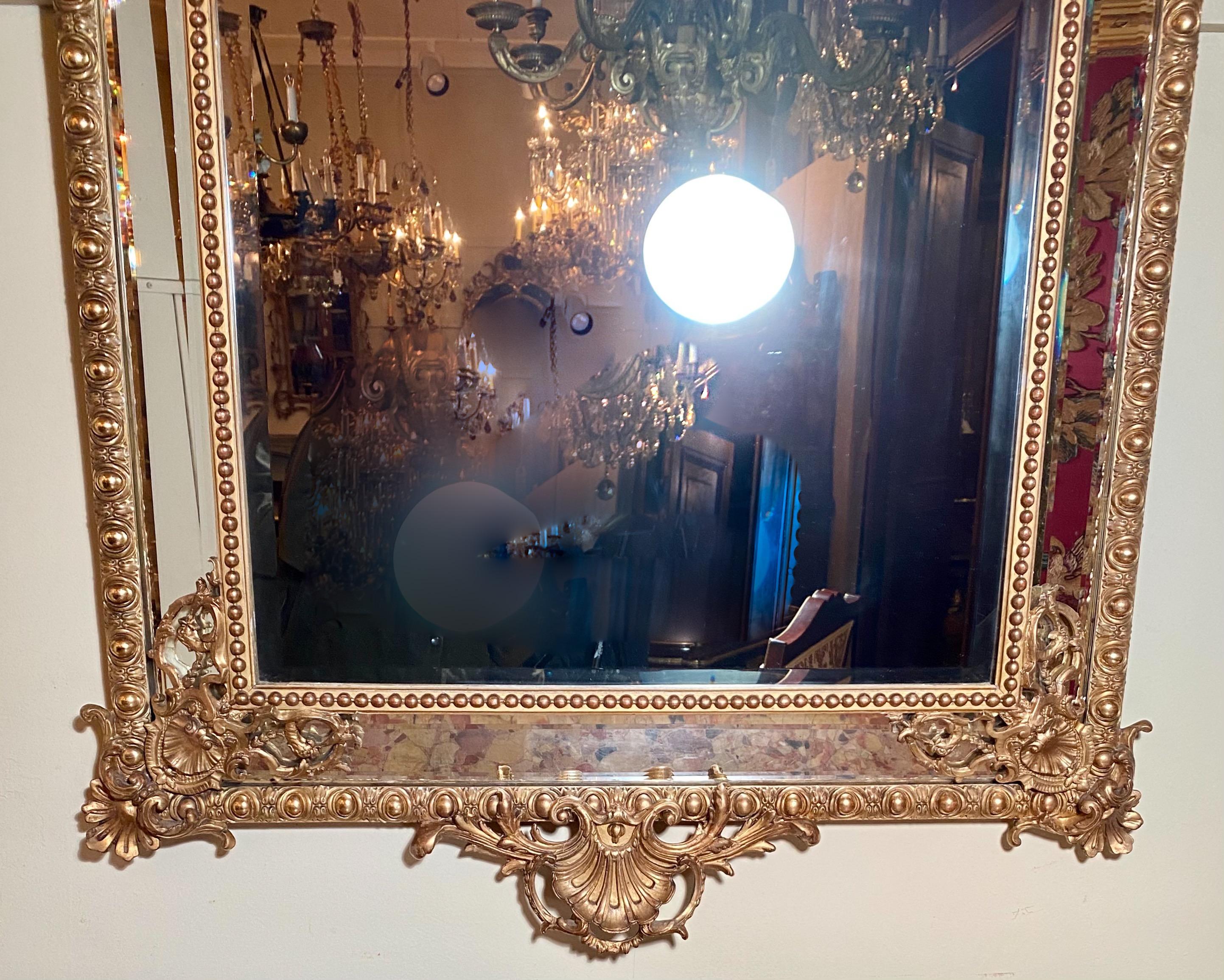 Antique French Louis XVI Beveled Mirror, circa 1880 In Good Condition In New Orleans, LA