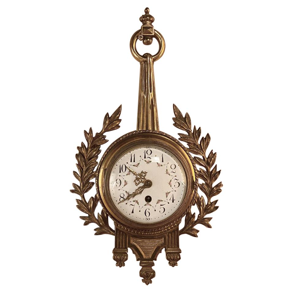 Antique French Gilt Bronze Cartel Wall Clock at 1stDibs