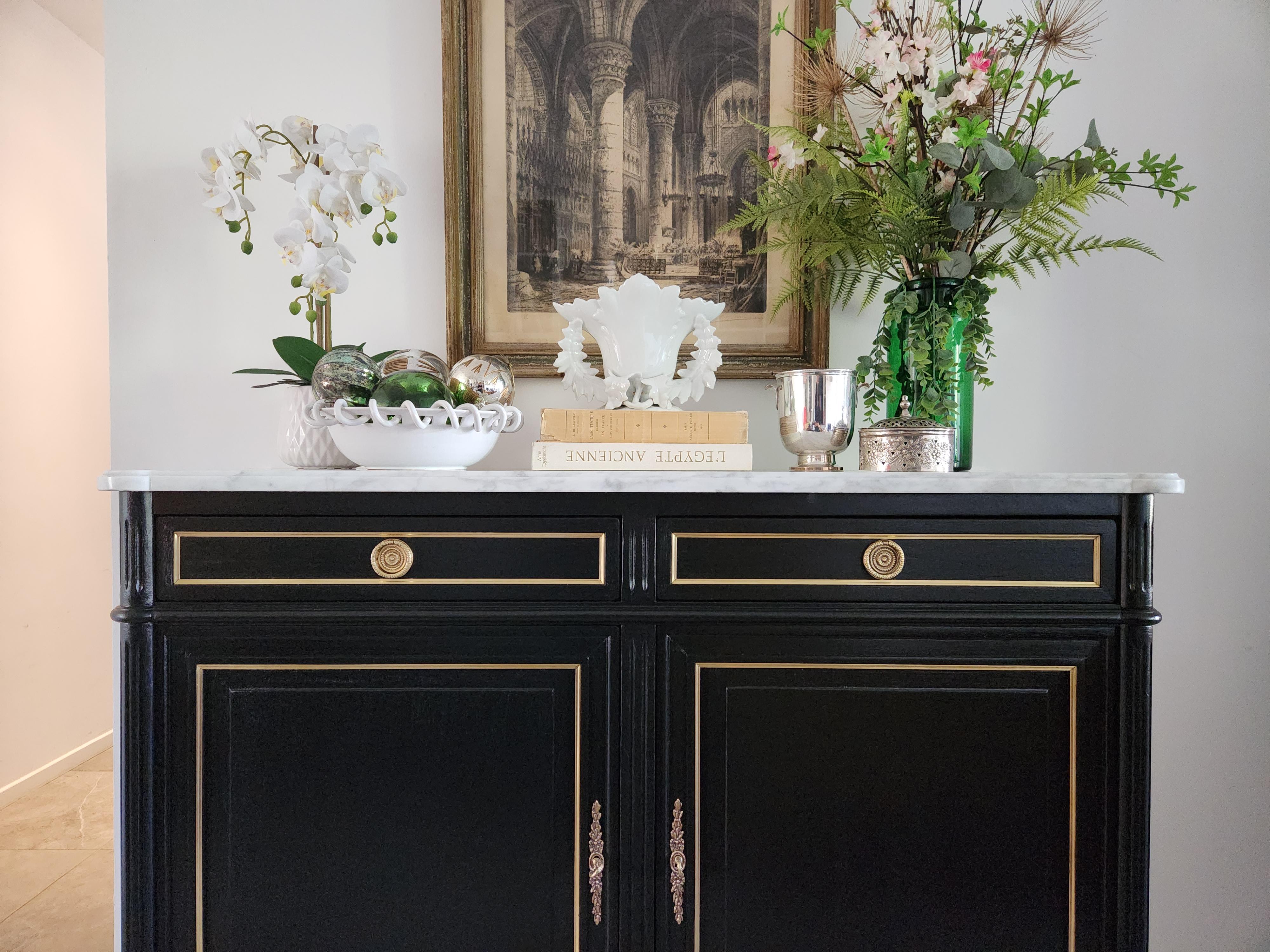 Antique French Louis XVI Buffet, Bronze & Carrara Marble For Sale 7