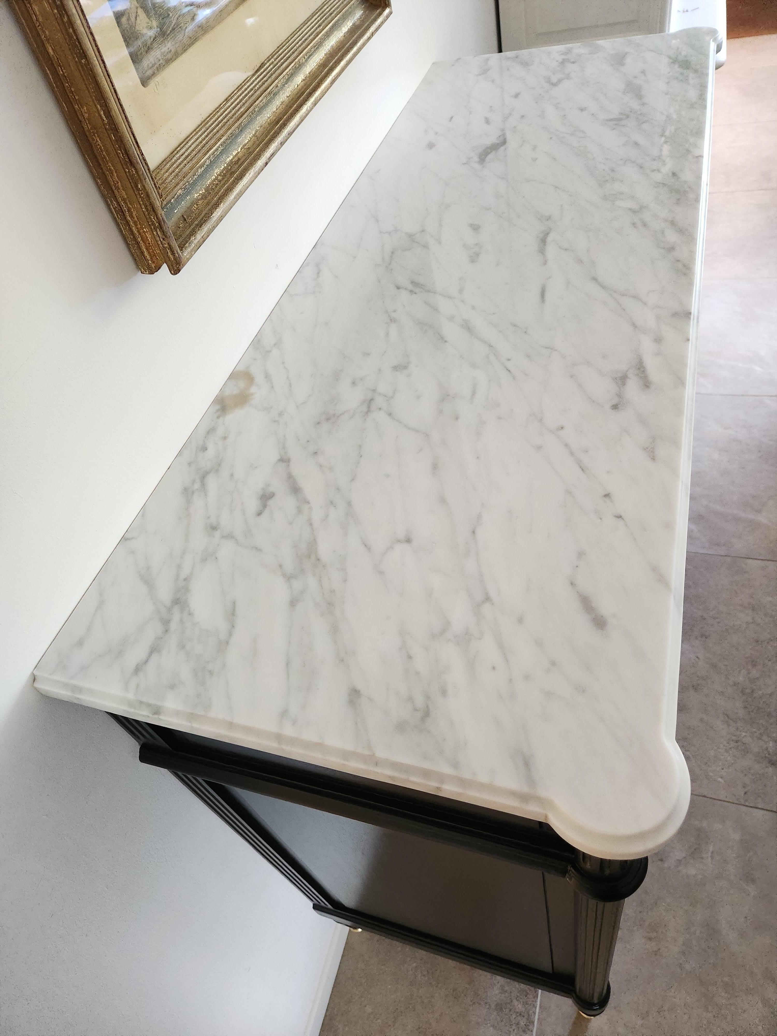 Antique French Louis XVI Buffet, Bronze & Carrara Marble For Sale 5