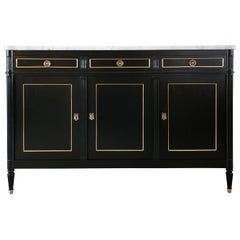 Antique French Louis XVI Buffet, Bronze & Carrara Marmor