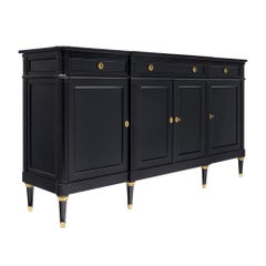Antique French Louis XVI Buffet, Ebonized, Circa 1910
