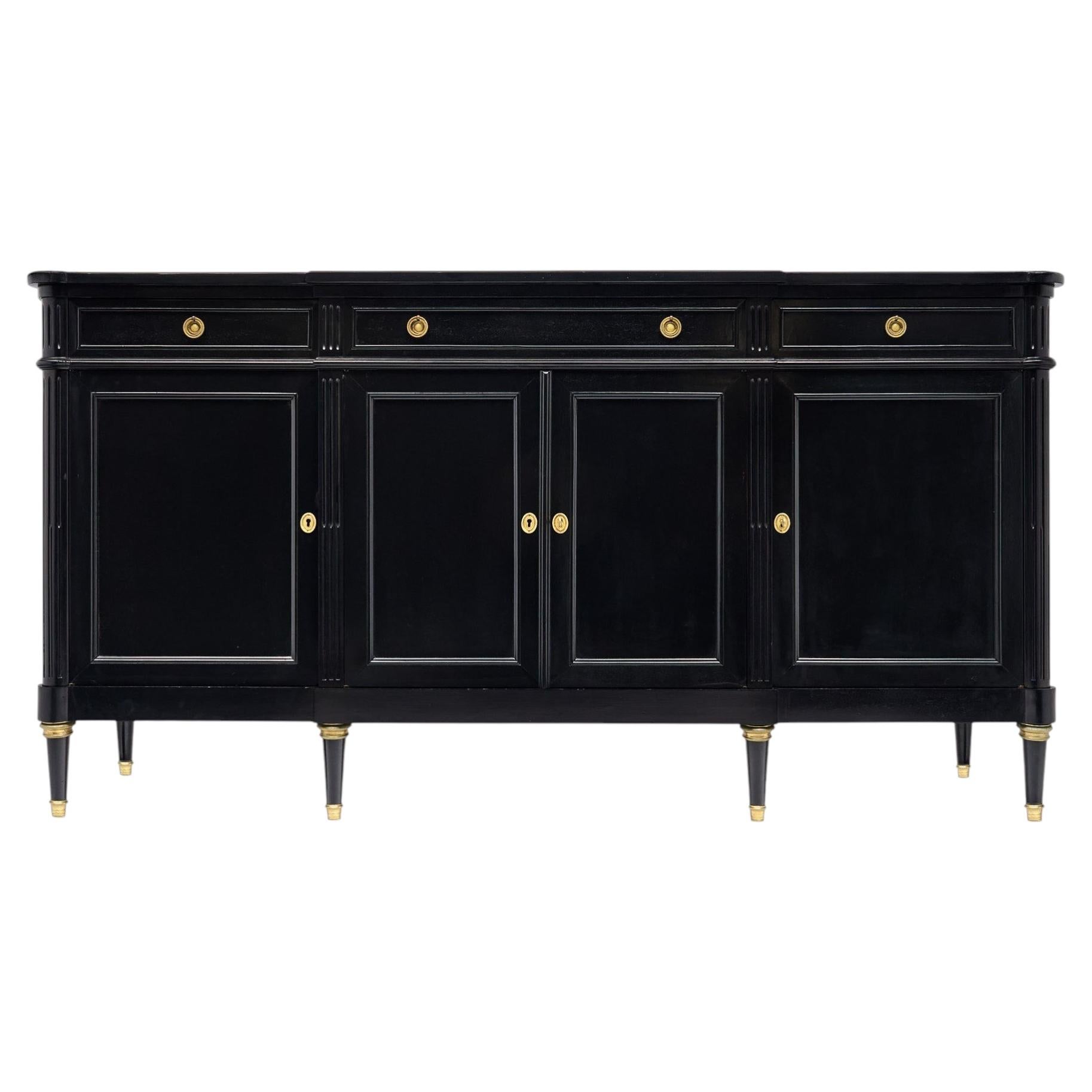 Antique French Louis XVI Buffet, Ebonized, Circa 1910