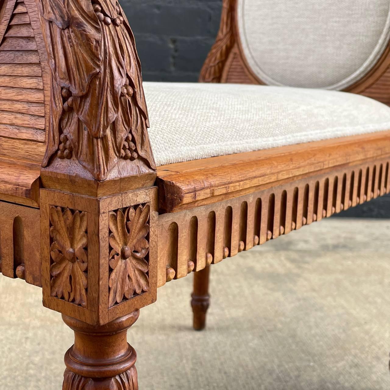 Antique French Louis XVI  Carved Bench For Sale 7