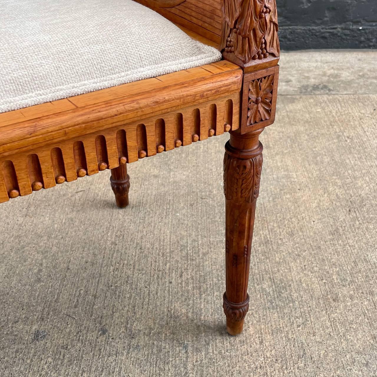 Antique French Louis XVI  Carved Bench For Sale 9