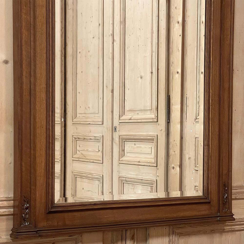 Antique French Louis XVI Carved Walnut Mirror For Sale 1