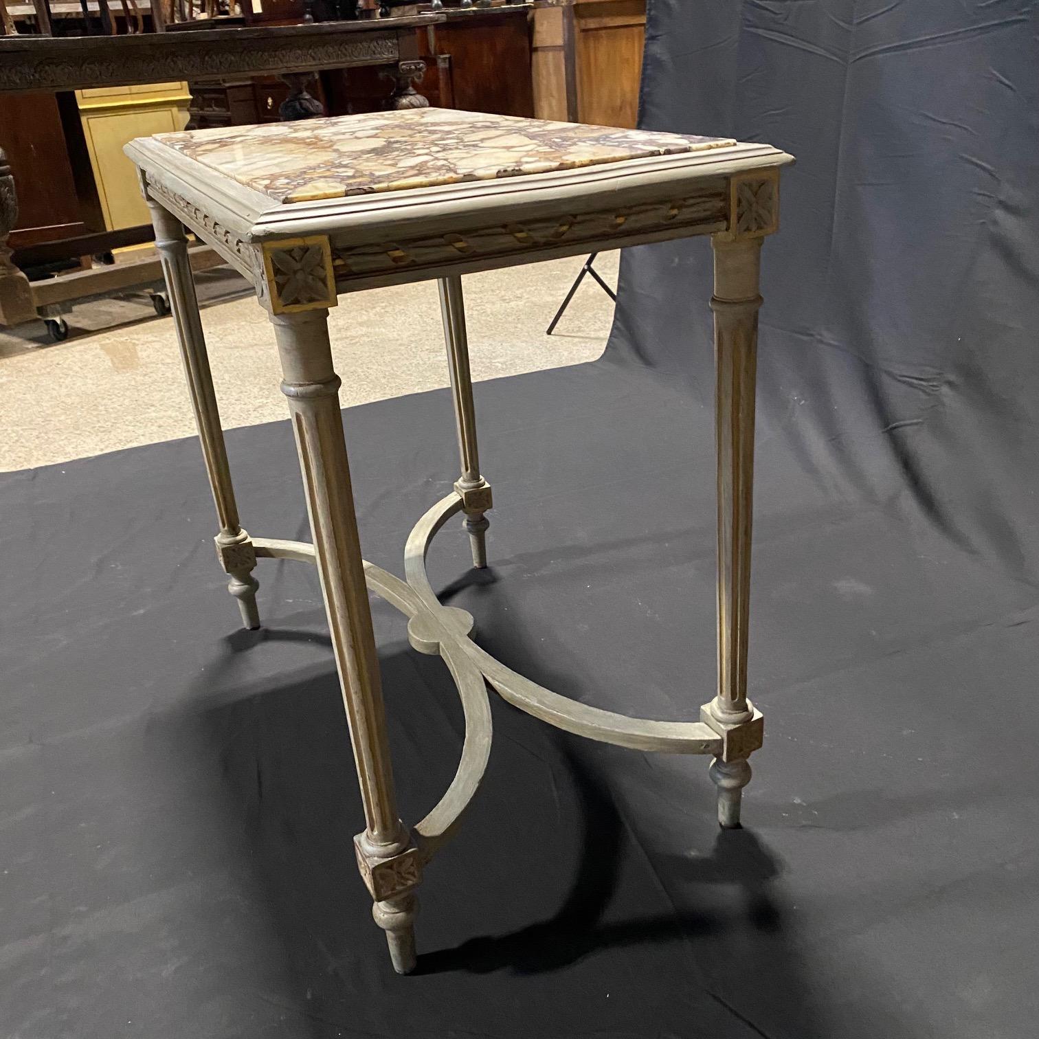 Antique French Louis XVI Center, Side Table or End Table with Gorgeous Marble  9