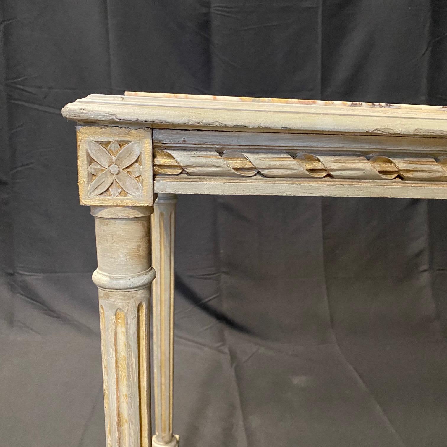 Antique French Louis XVI Center, Side Table or End Table with Gorgeous Marble  1