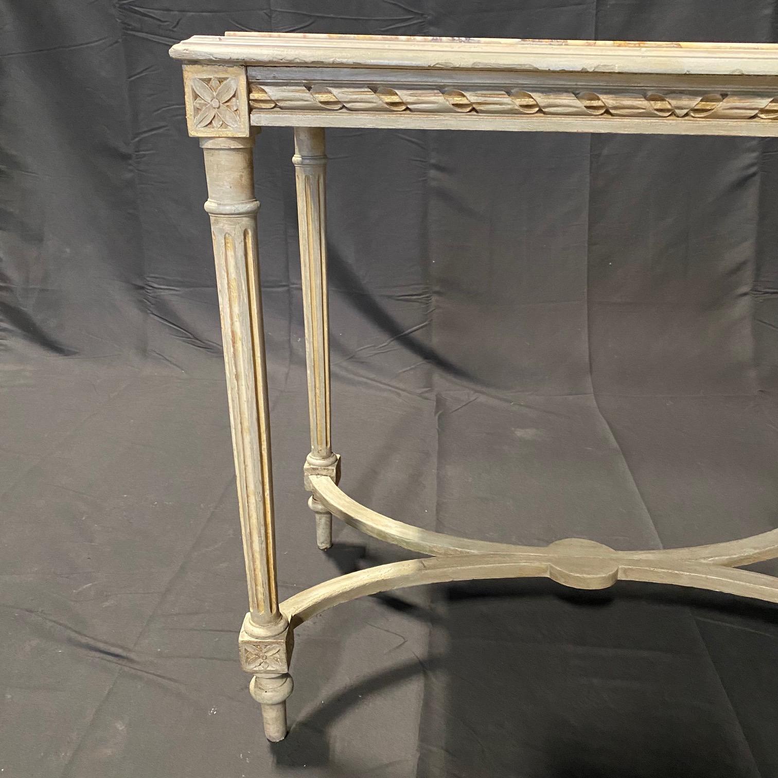 Antique French Louis XVI Center, Side Table or End Table with Gorgeous Marble 3