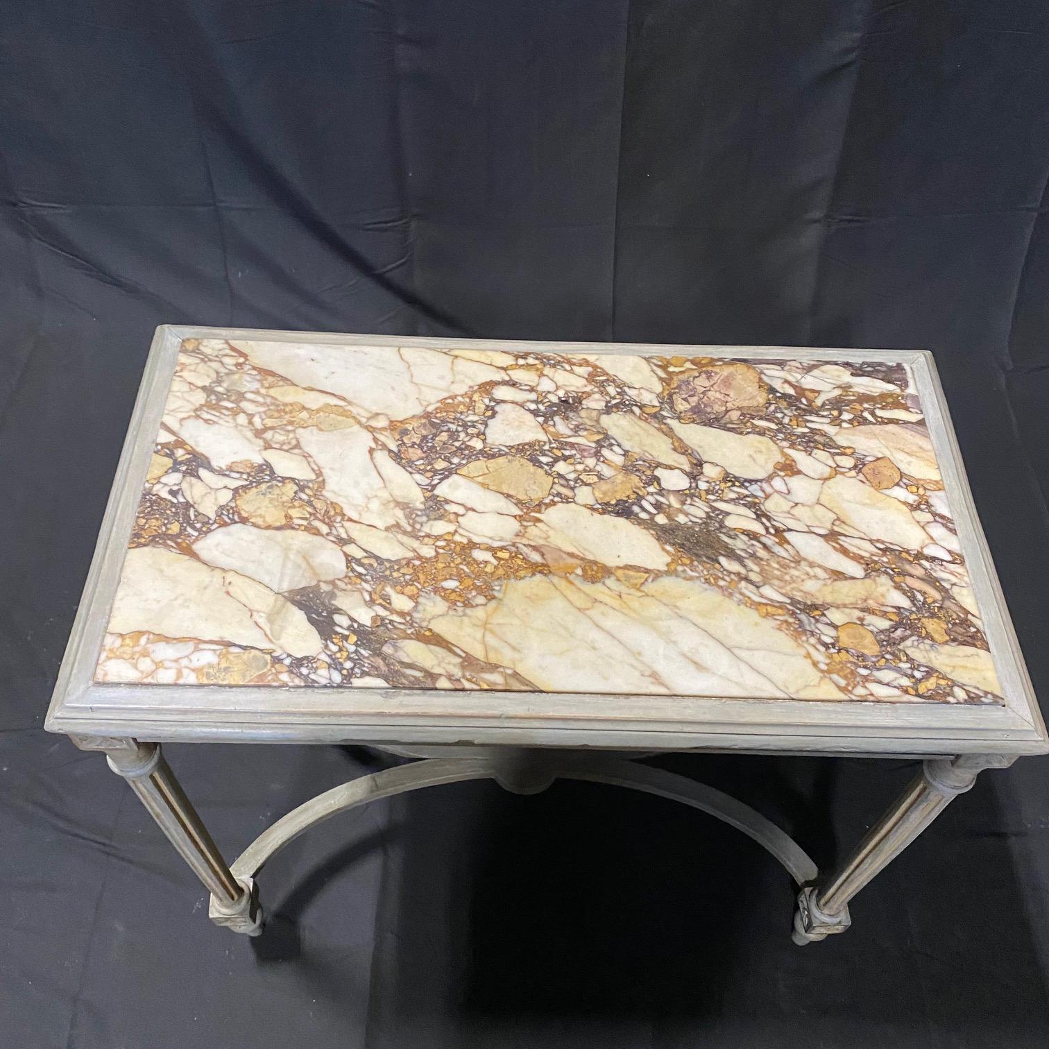 Antique French Louis XVI Center, Side Table or End Table with Gorgeous Marble  4
