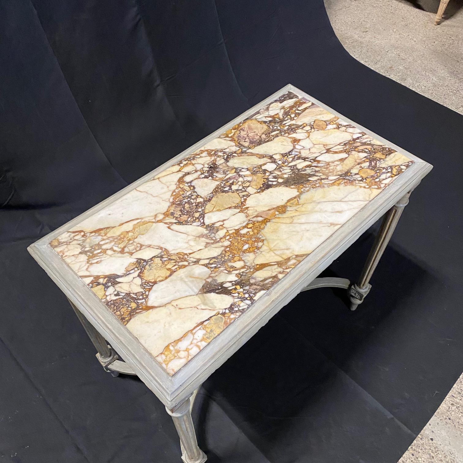 Antique French Louis XVI Center, Side Table or End Table with Gorgeous Marble  5
