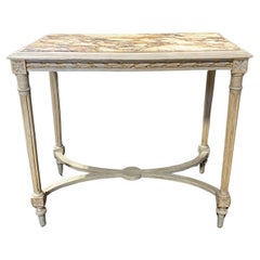 Antique French Louis XVI Center, Side Table or End Table with Gorgeous Marble 