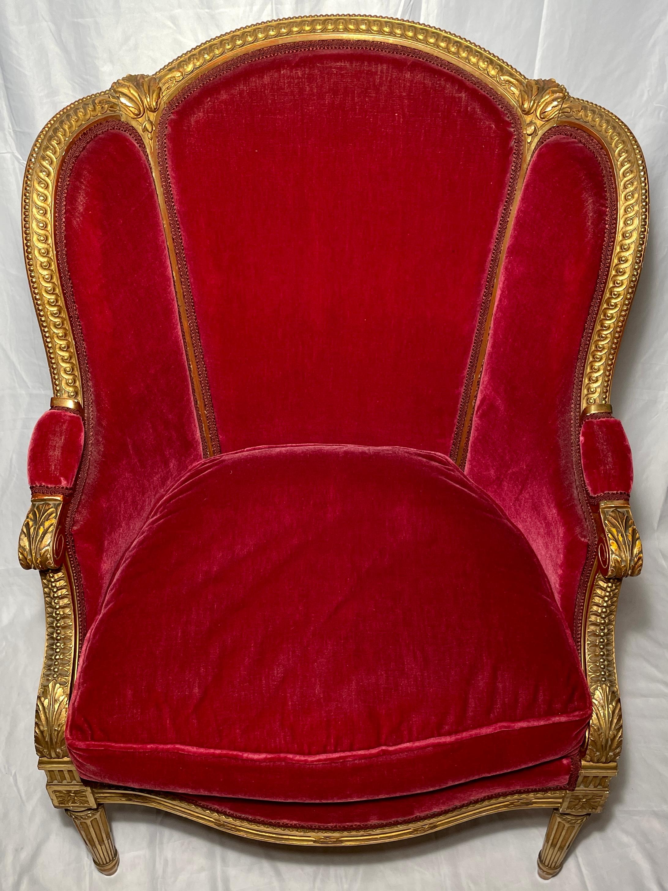 Français Ancienne chaise longue et ottoman Louis XVI, vers 1890 en vente