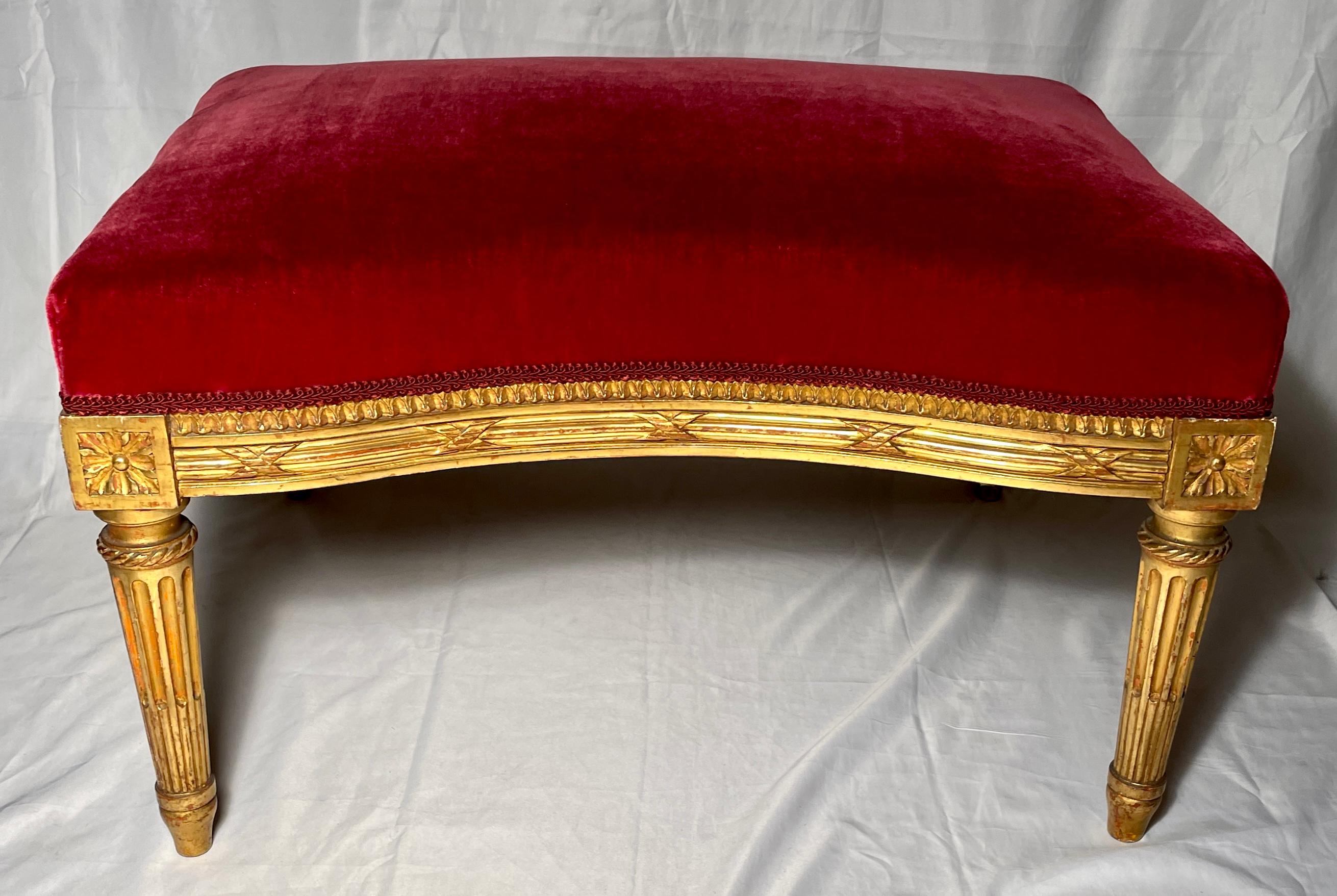 Antique French Louis XVI Chaise Lounge and Ottoman, circa 1890 In Good Condition For Sale In New Orleans, LA