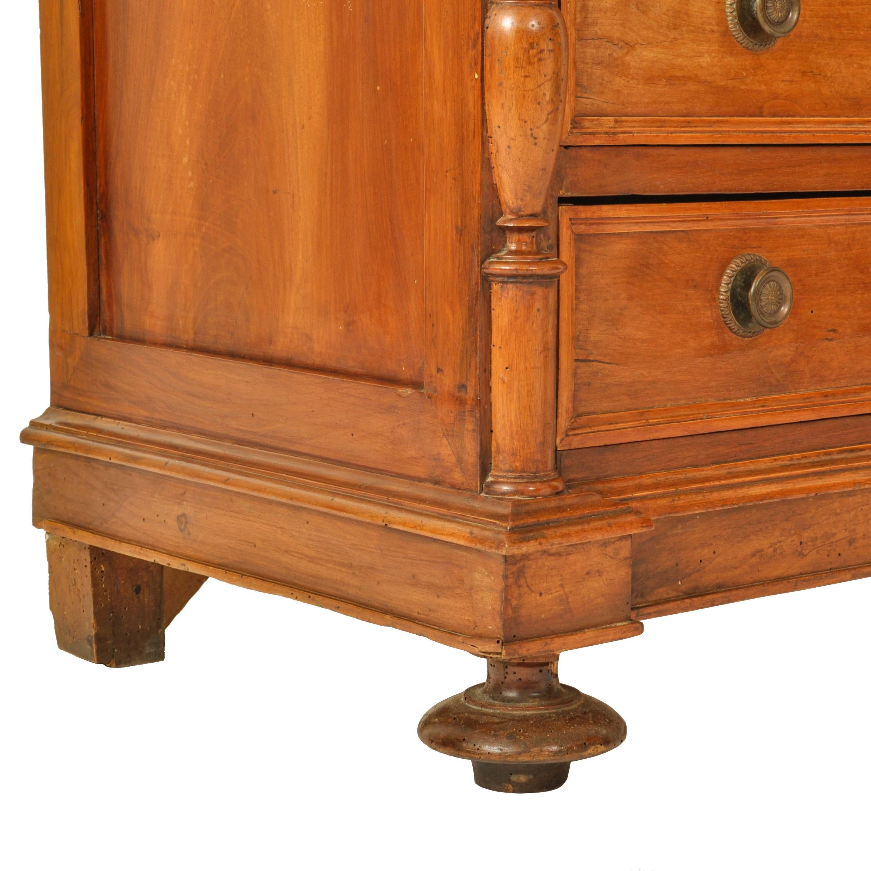 Antique French Louis XVI Cherry Semainier Seven Drawer Carved Chest Dresser 1880 8