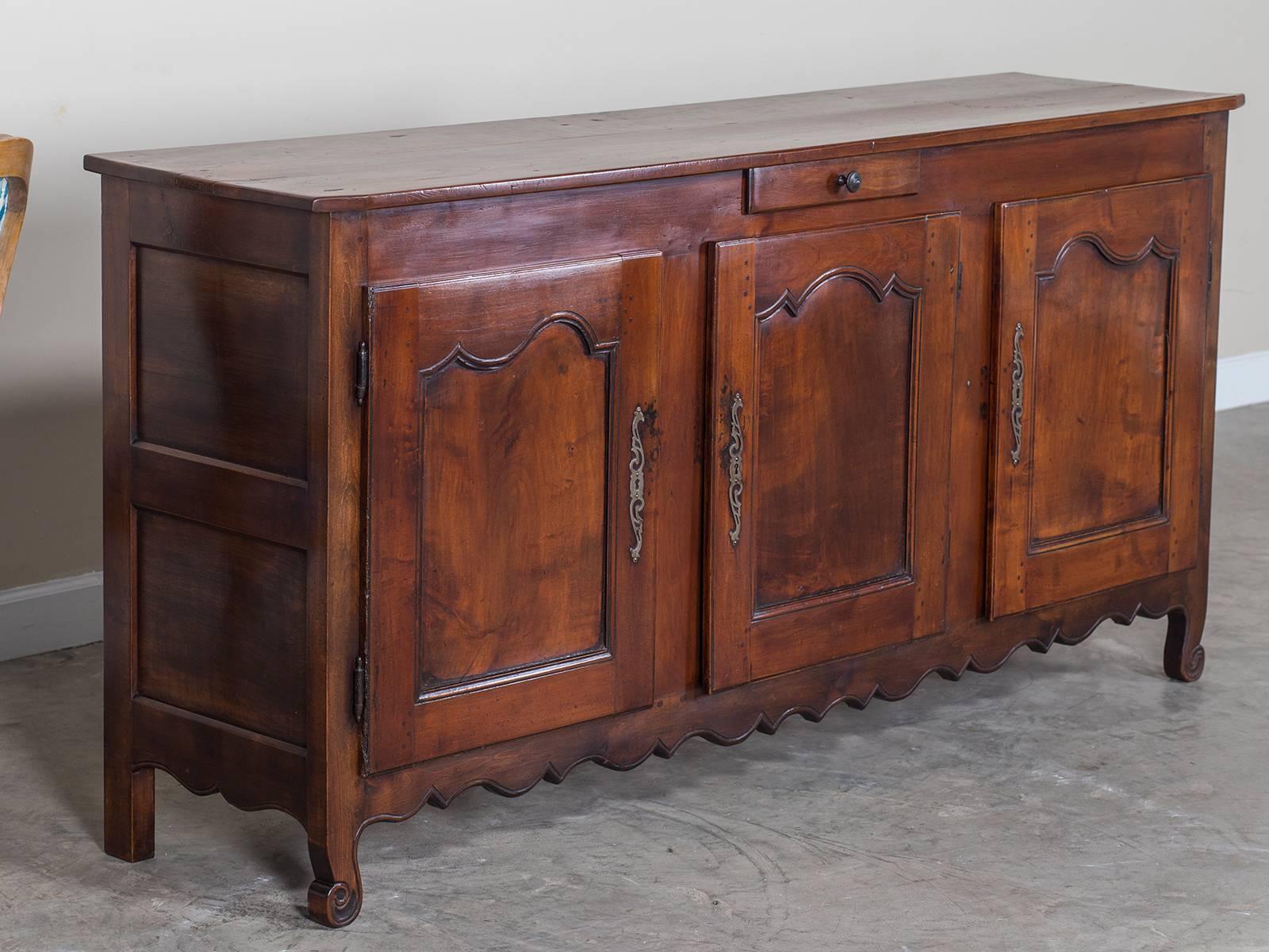 18th Century Antique French Louis XVI Cherrywood Buffet Credenza Enfilade, France, circa 1780 For Sale