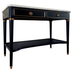 Antique French Louis XVI Chest Console, Bronze 
Carrara Marble Top