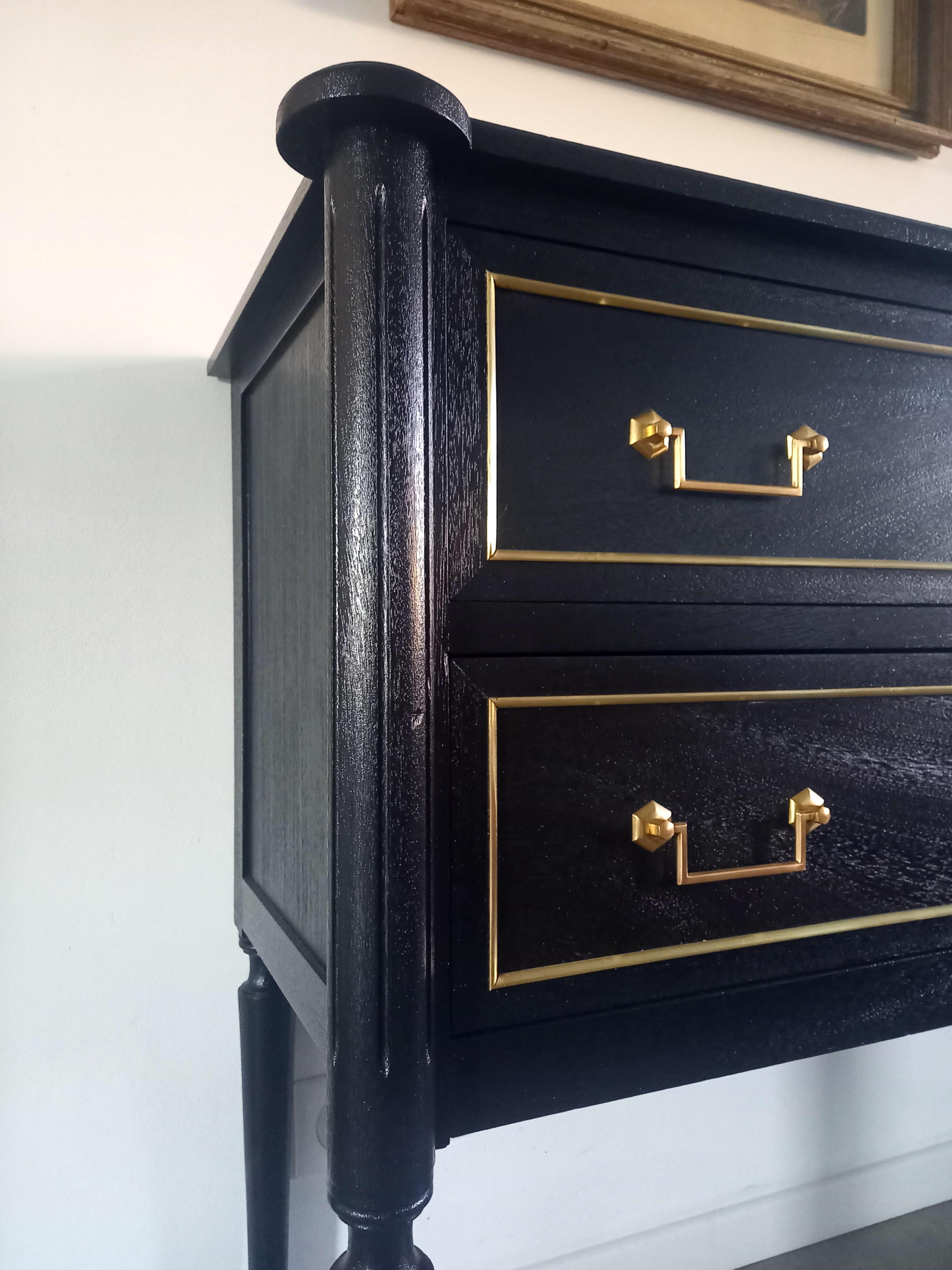 Antique French Louis XVI Chest of Drawers Commode, Bronze and Brass For Sale 3