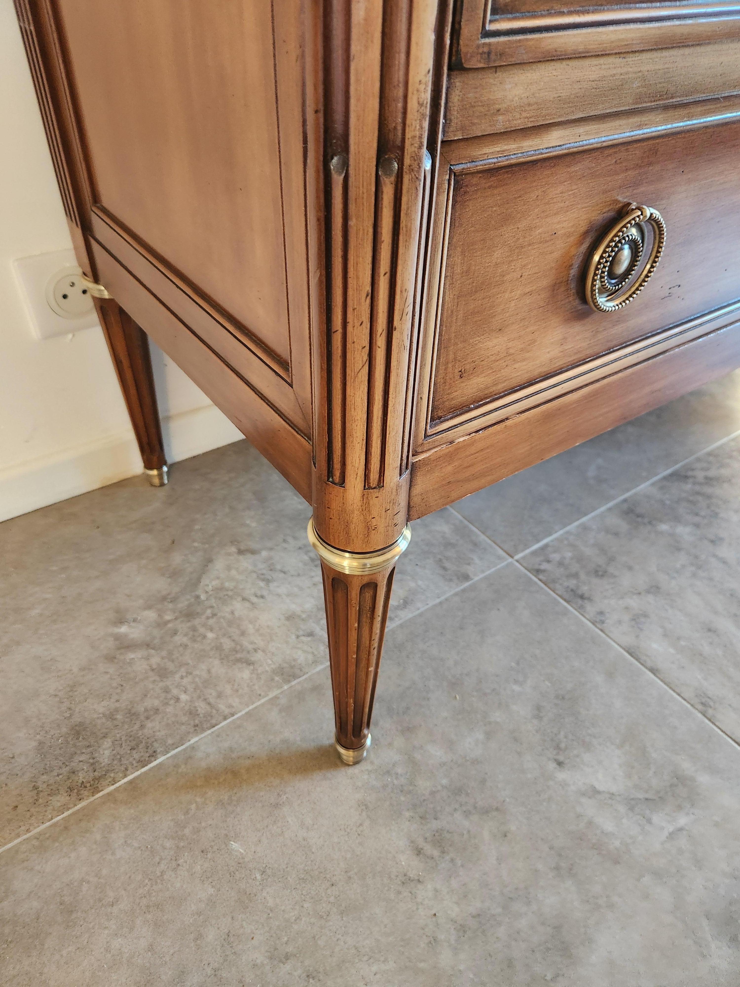 Antique French Louis XVI Commode Chest Of Drawers, Marbre & Bronze in vendita 5
