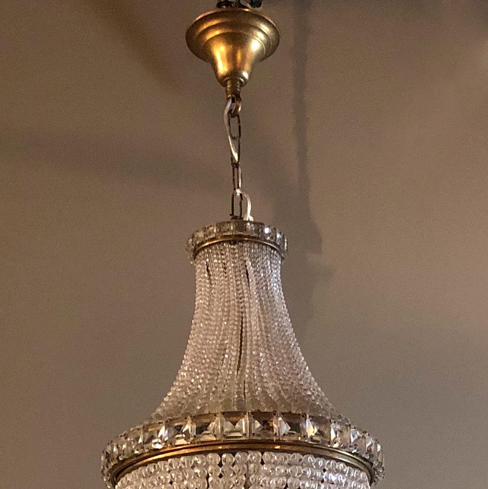 Lustre français ancien Louis XVI en cristal Sack of Pearls en vente 1