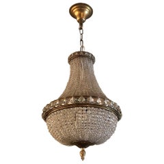 Antique French Louis XVI Crystal Sack of Pearls Chandelier