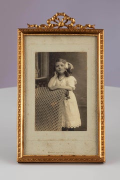 Antique French Louis XVI Decor Gold Gilt Bronze Photo Photograph Picture Frame