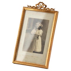 Antique French Louis XVI Decor Gold Gilt Bronze Photo Photograph Picture Frame