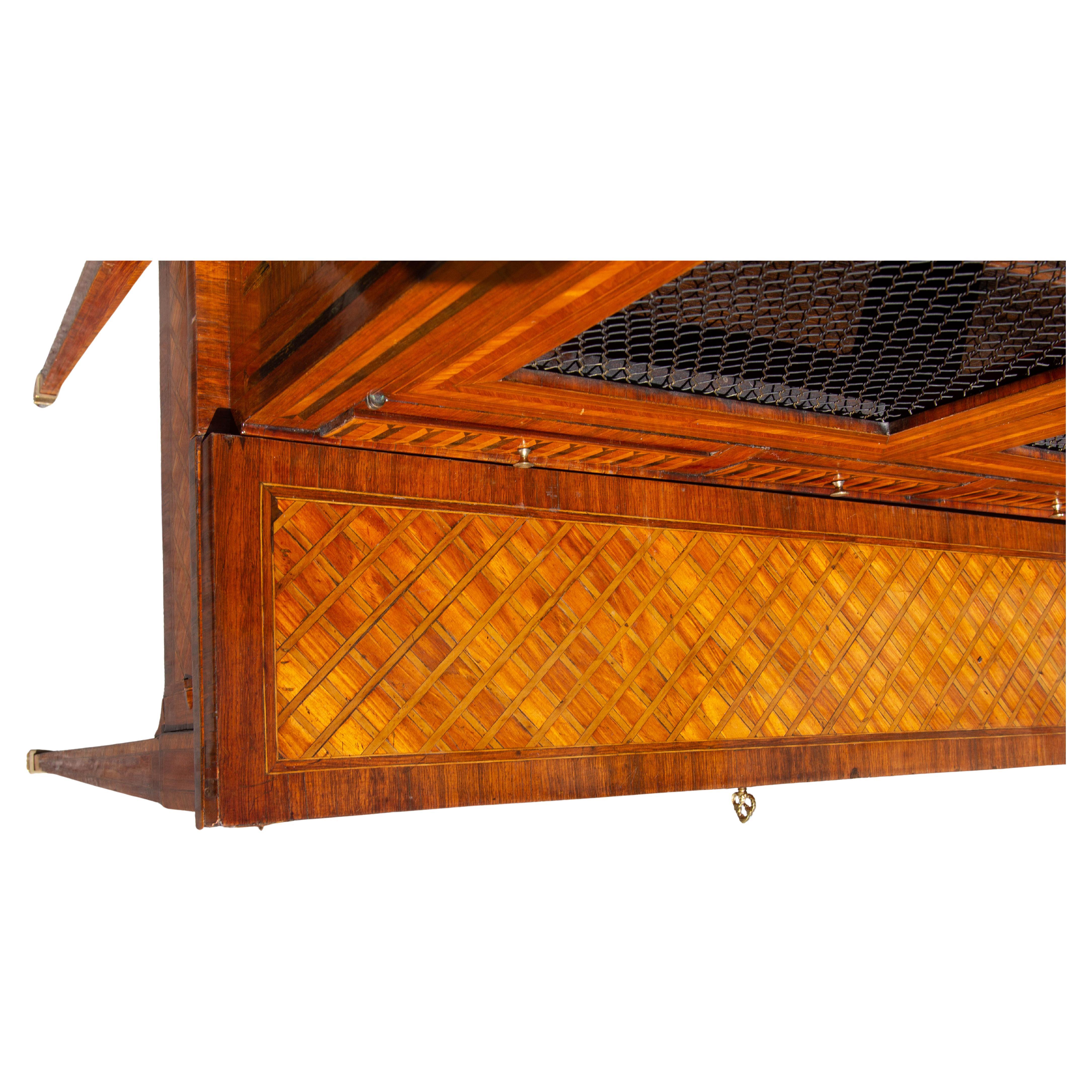 Antique French Louis XVI Desk Cabinet Fine Kingwood Parquetry en Bueno estado para la venta en Rochester, NY