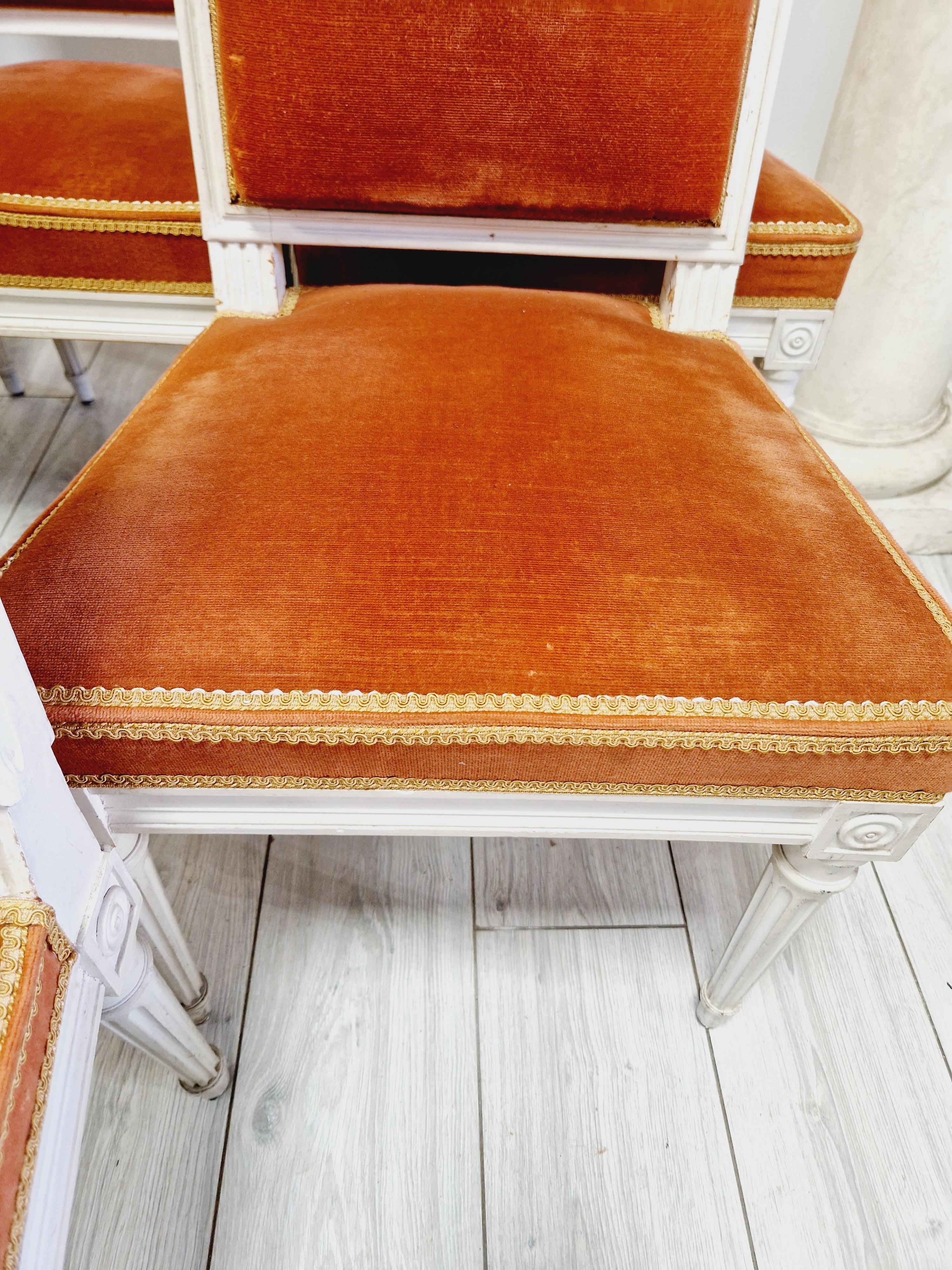 Antique French Louis XVI Dining Chairs In Good Condition For Sale In Buxton, GB