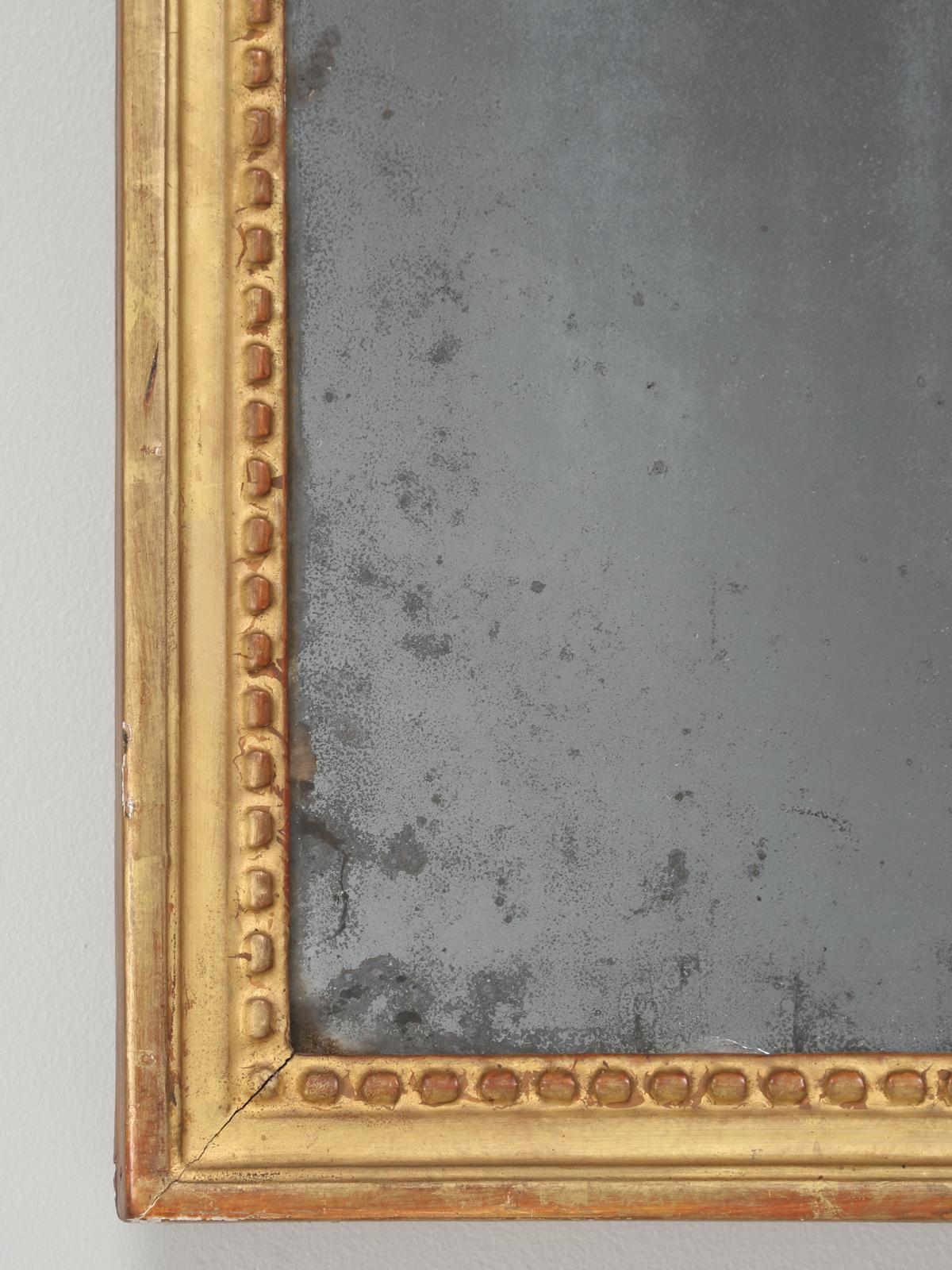 Antique French Louis XVI Epoque Gilded Frame with Original Two-Piece Mirror 5