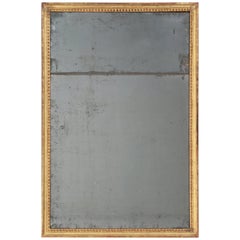 Antique French Louis XVI Epoque Gilded Frame with Original Two-Piece Mirror