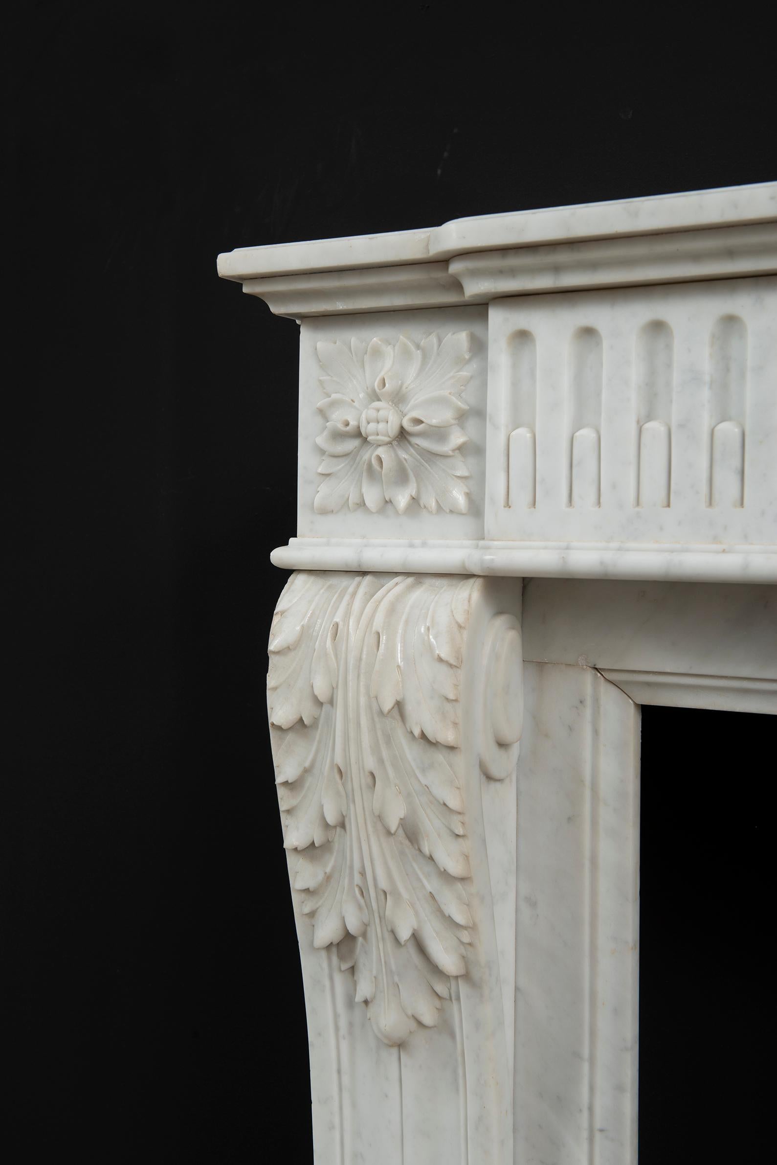 Antique French Louis XVI Fireplace Mantel 6