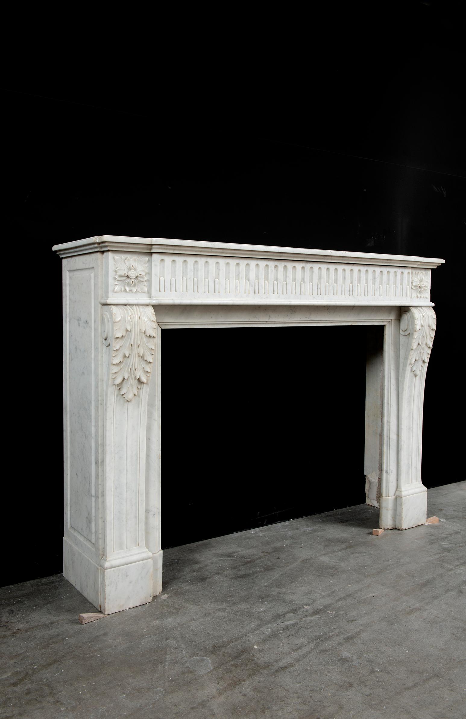 Antique French Louis XVI Fireplace Mantel 1