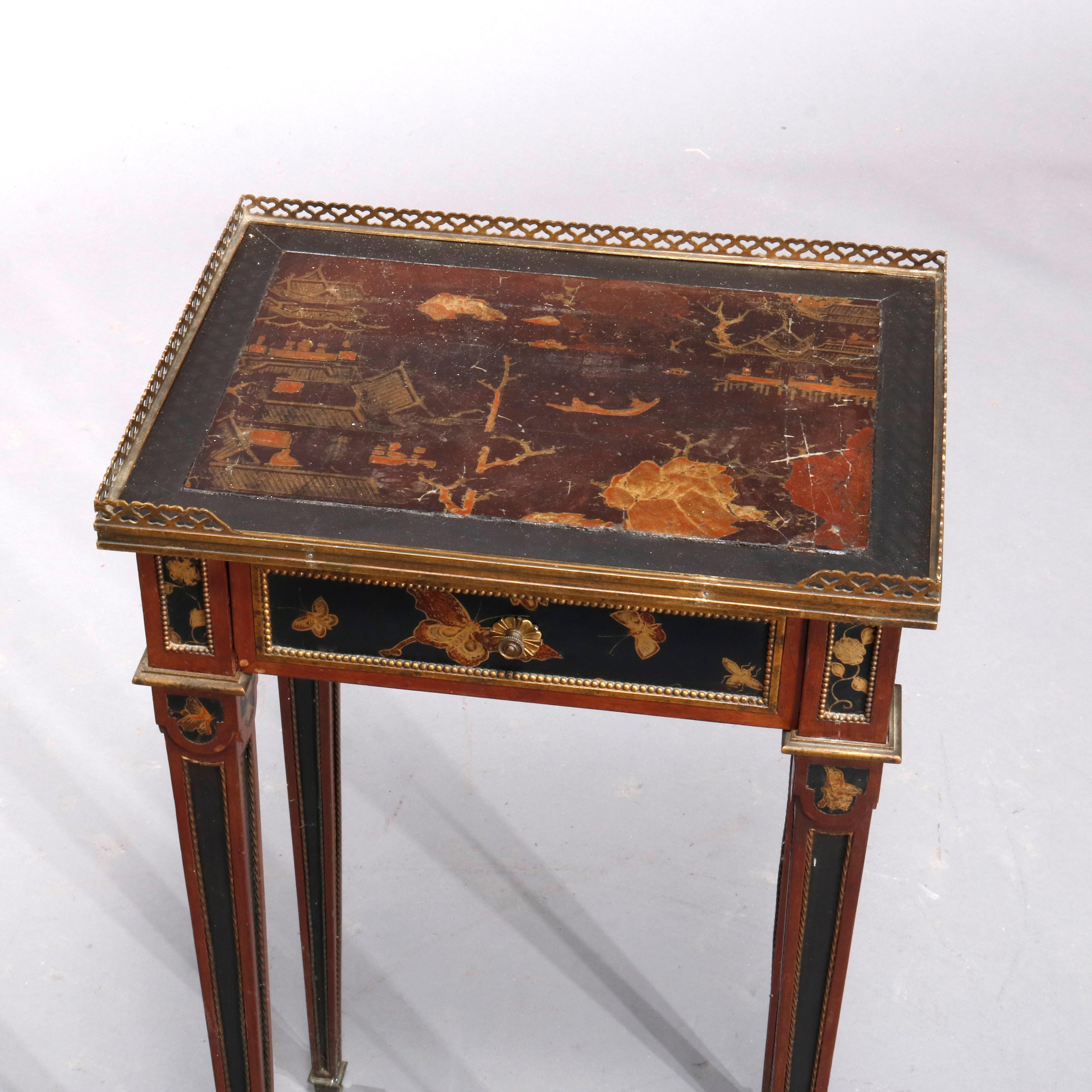 French Louis XVI Francois Linke School Butterfly Chinoiserie Stand, circa 1900 9