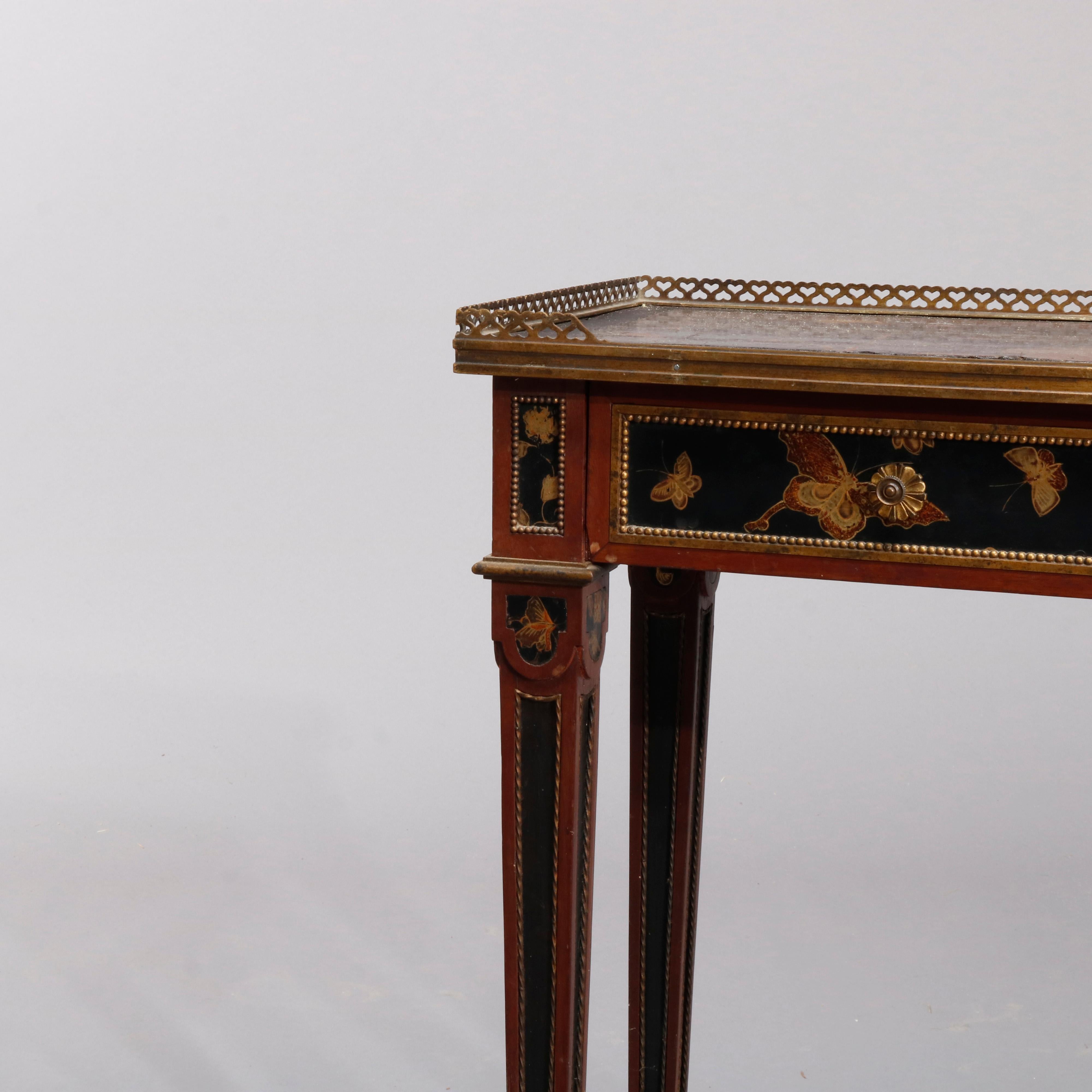 Cast French Louis XVI Francois Linke School Butterfly Chinoiserie Stand, circa 1900