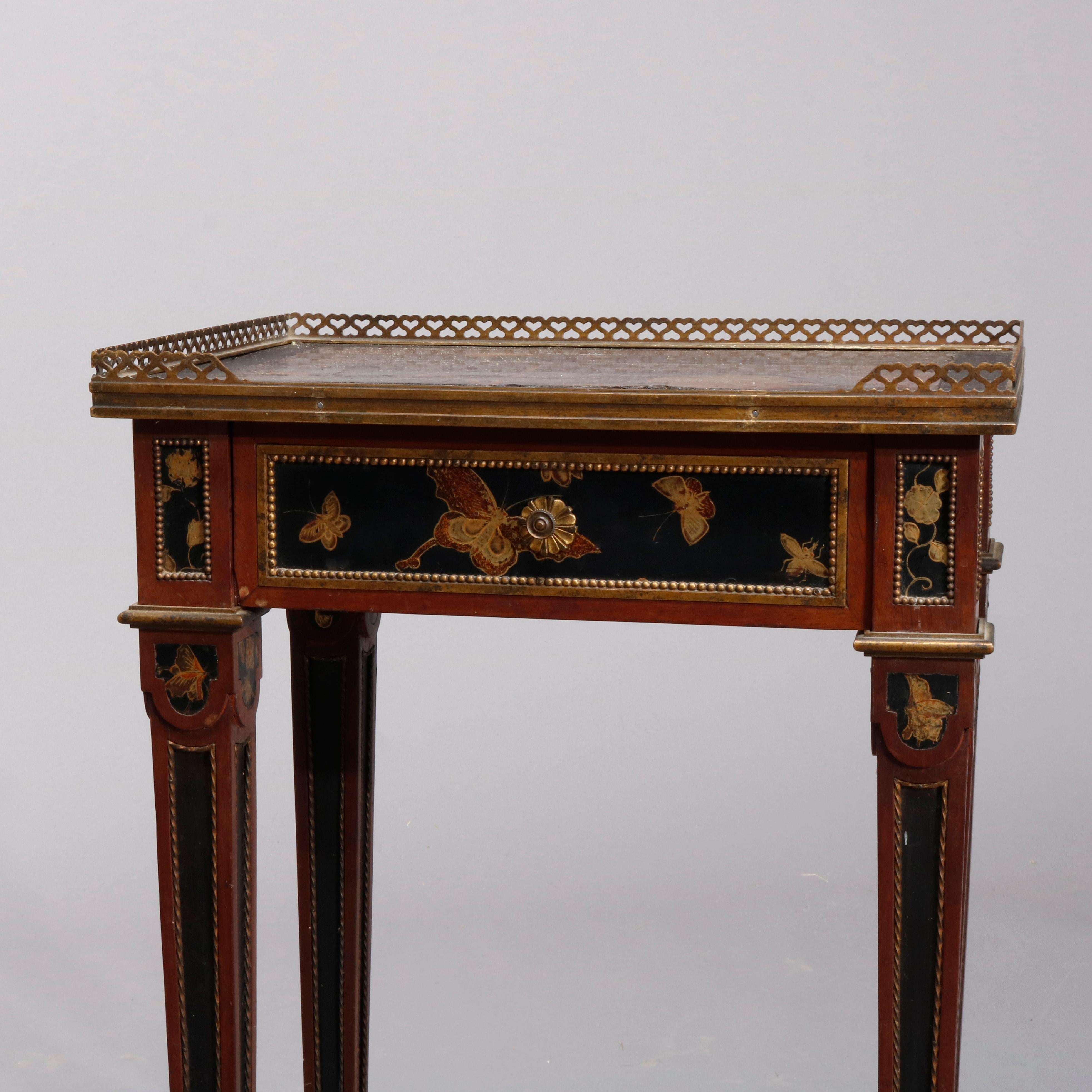 20th Century French Louis XVI Francois Linke School Butterfly Chinoiserie Stand, circa 1900