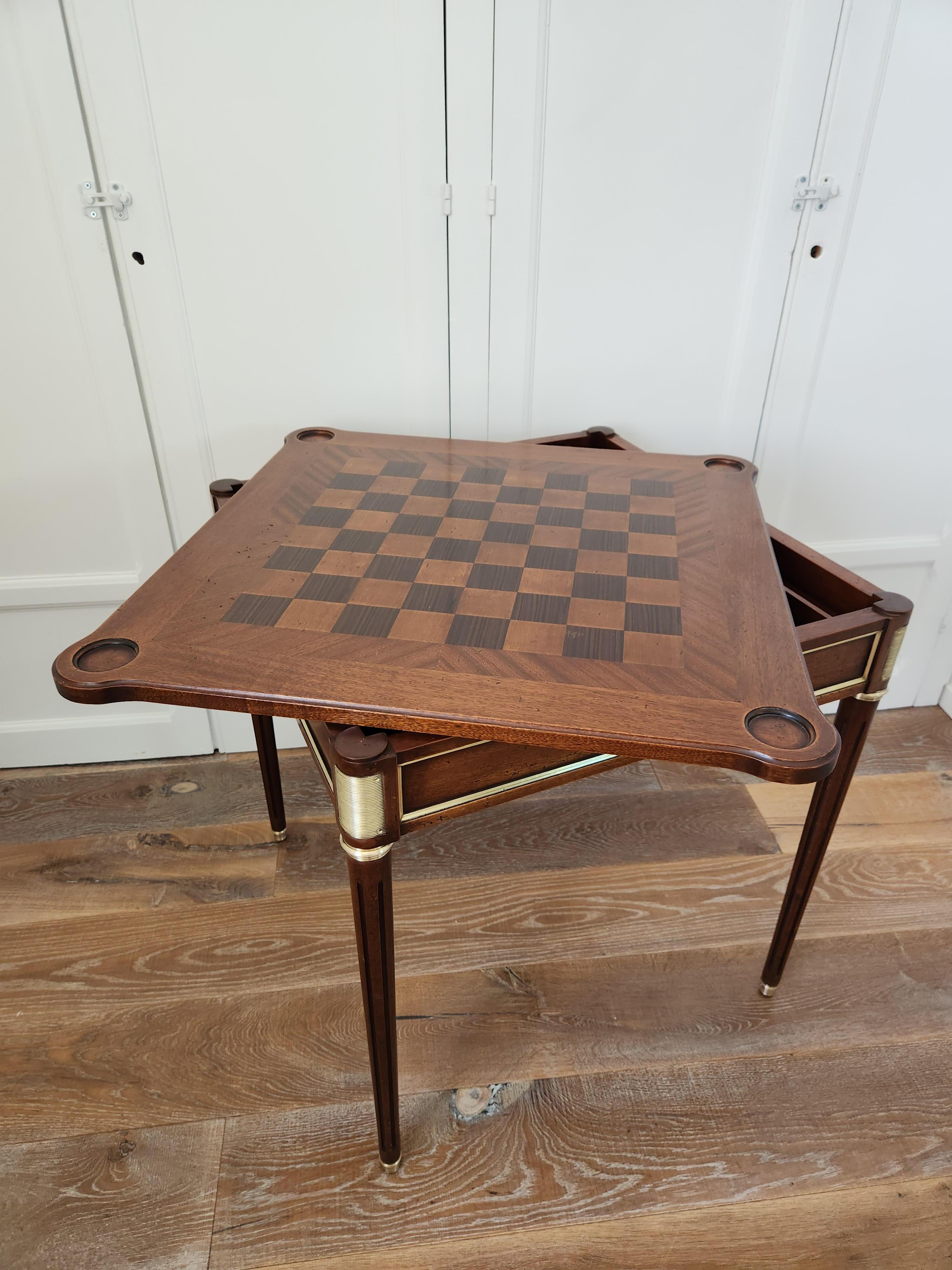 Antique French Louis XVI Spieltisch, Schach, Backgammon & Karten (Französisch) im Angebot