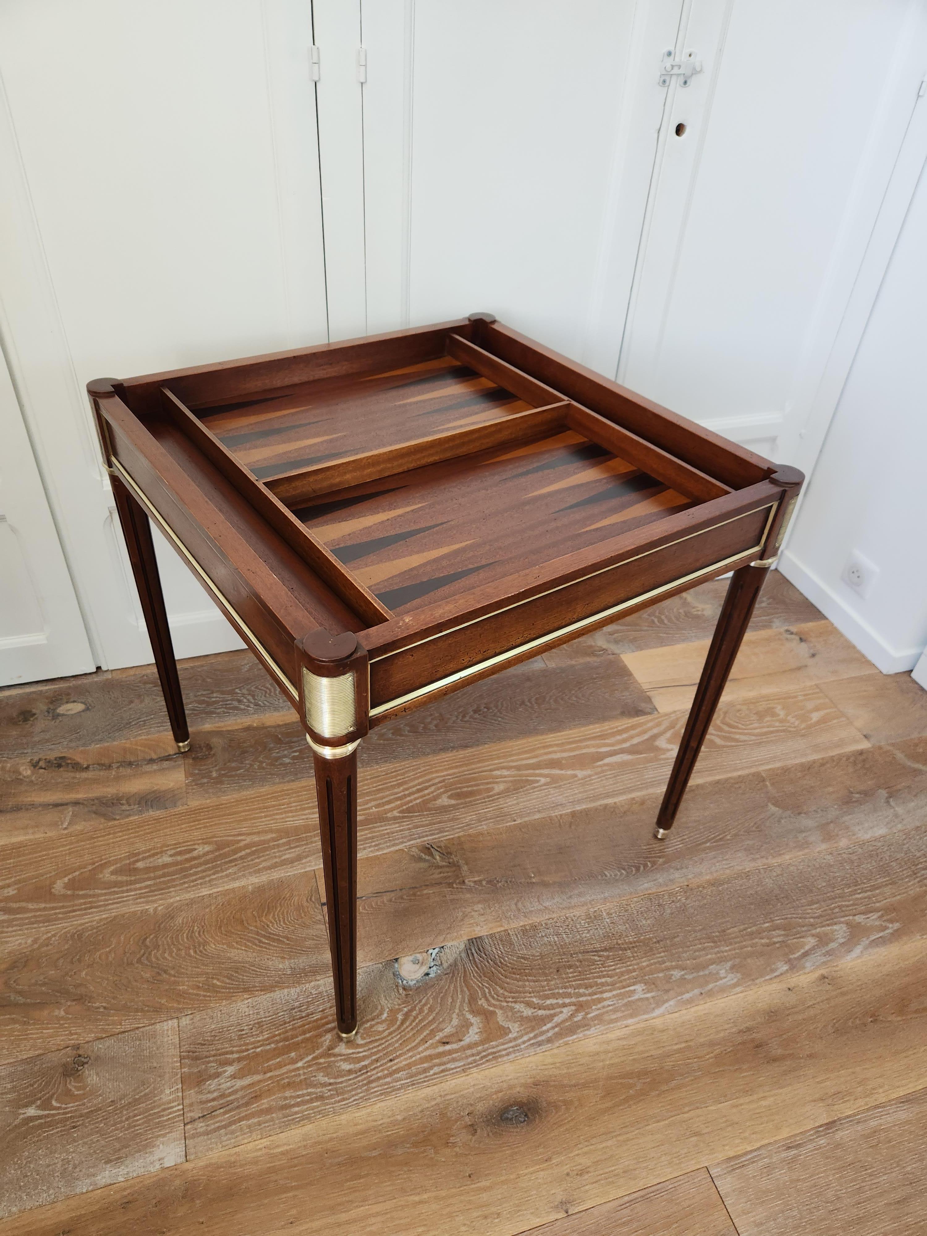 Antique French Louis XVI Spieltisch, Schach, Backgammon & Karten (Holz) im Angebot