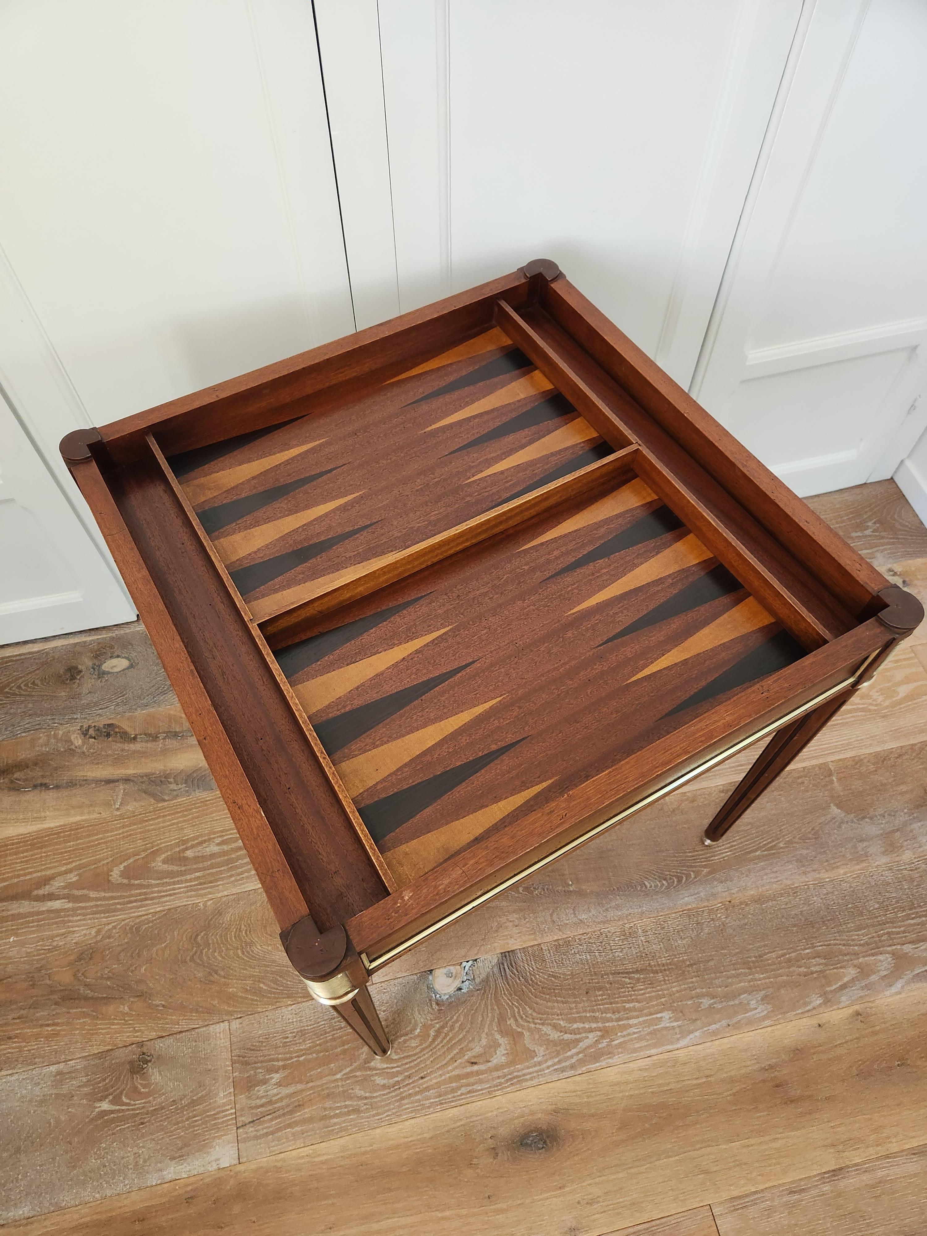 Antique French Louis XVI Spieltisch, Schach, Backgammon & Karten im Angebot 1