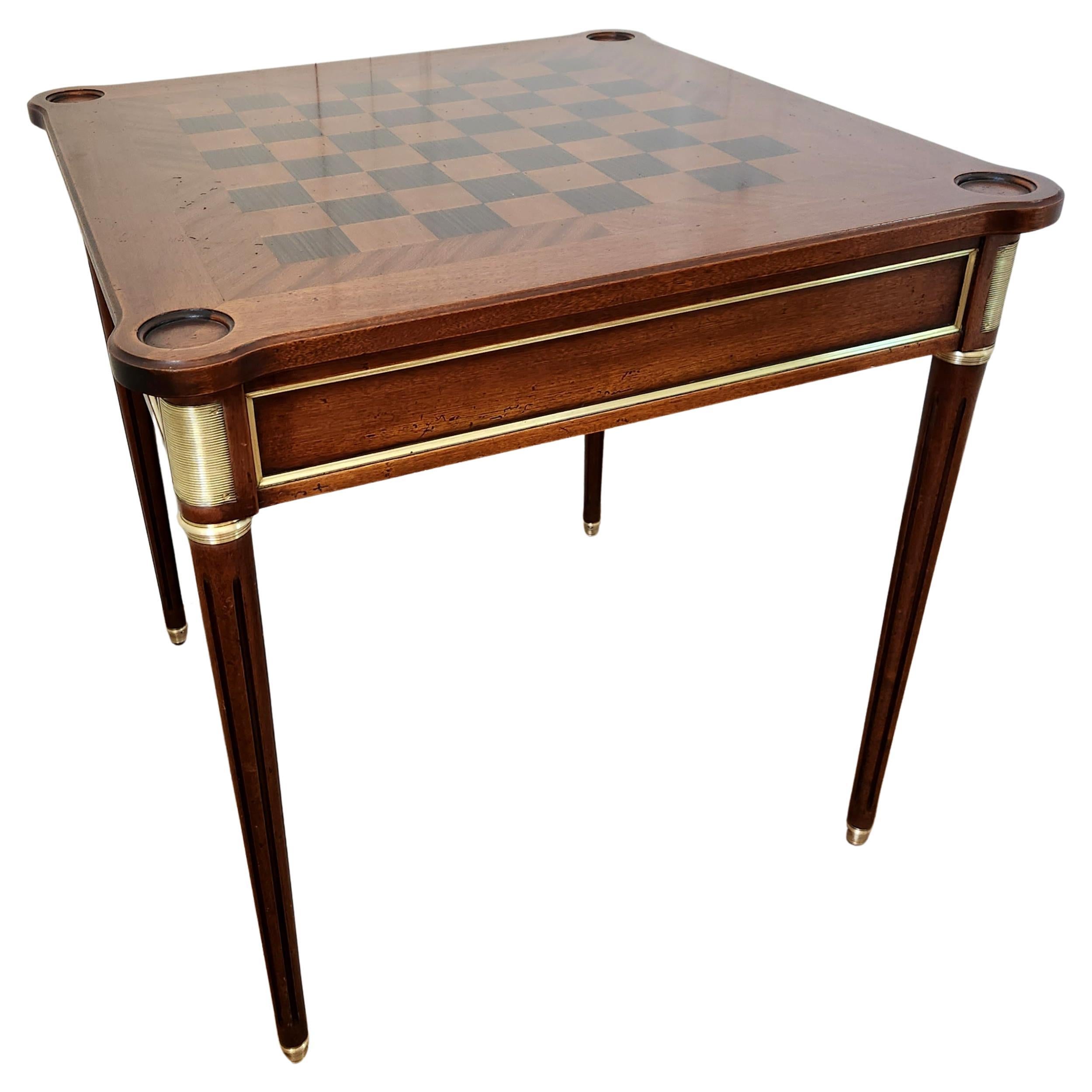 Antique French Louis XVI Spieltisch, Schach, Backgammon & Karten