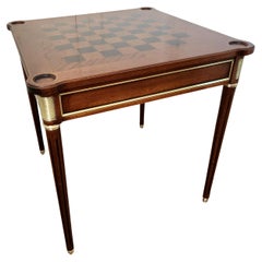 Antique French Louis XVI Spieltisch, Schach, Backgammon & Karten