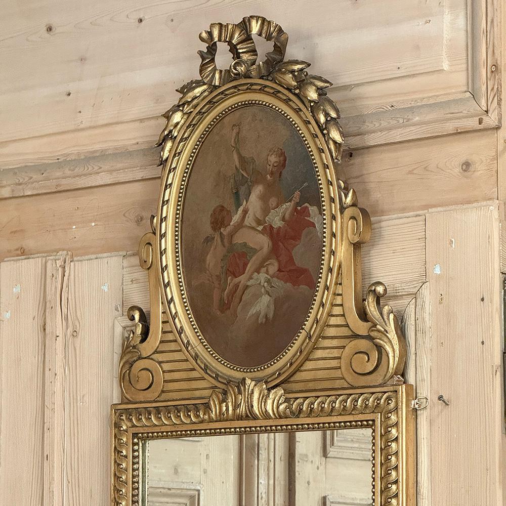 Antique French Luigi XVI specchio Trumeau dorato in vendita 4
